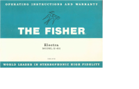 Fisher ELECTRA-E-491 - Owners Manual 